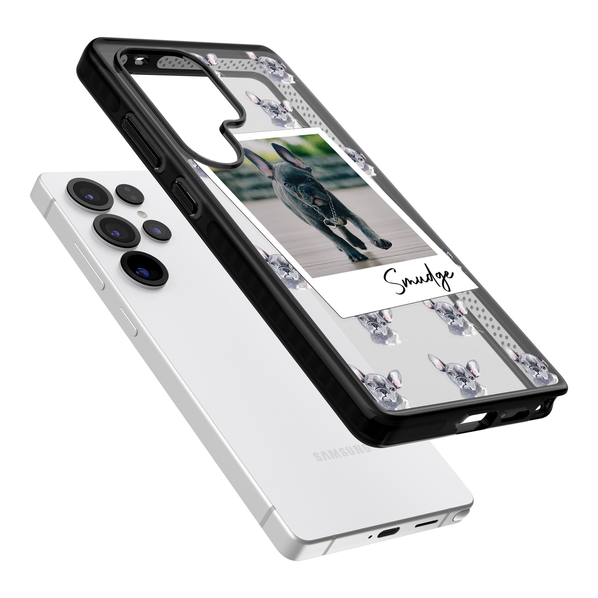 Personalised Grey French Bulldog Instant Camera Photo