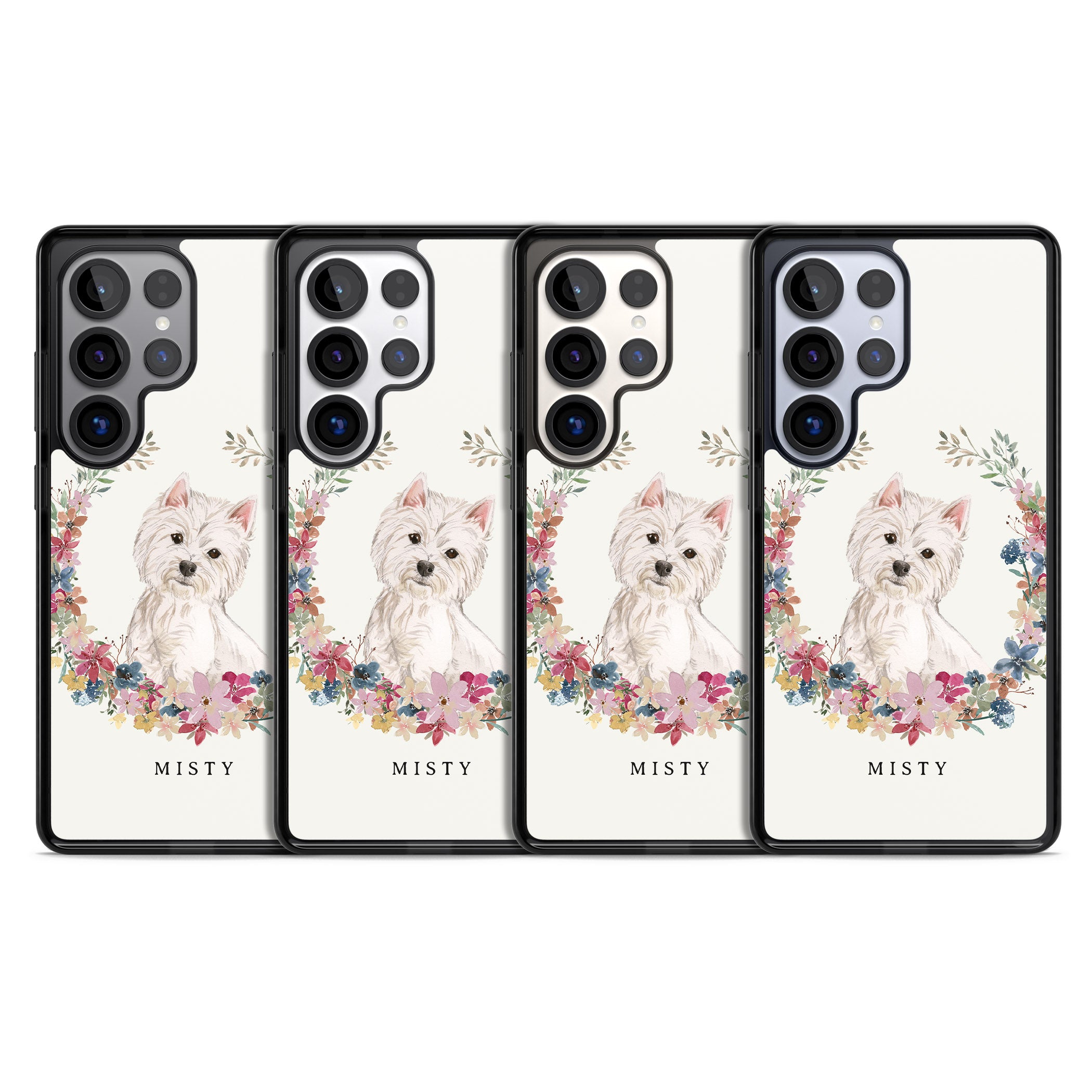 Personalised Westie Floral Portrait