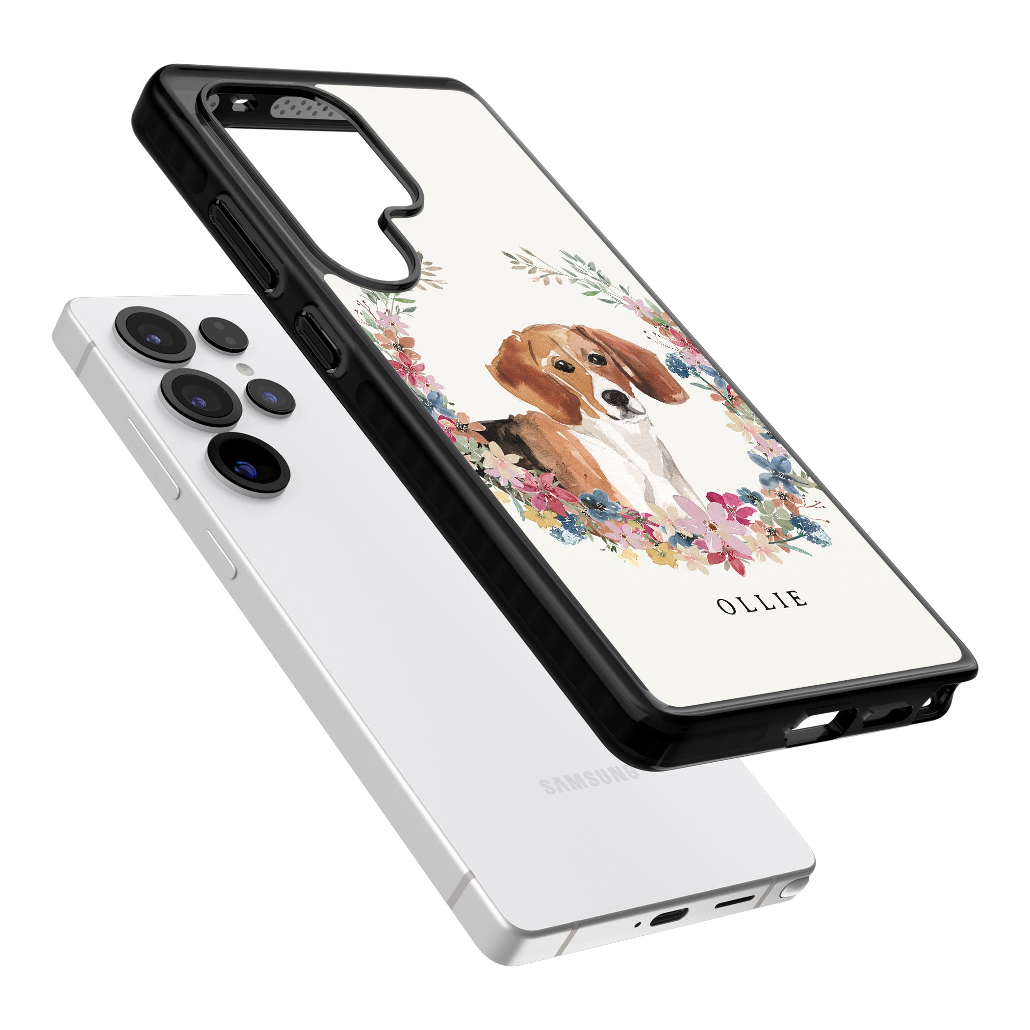 Personalised Beagle Floral Portrait