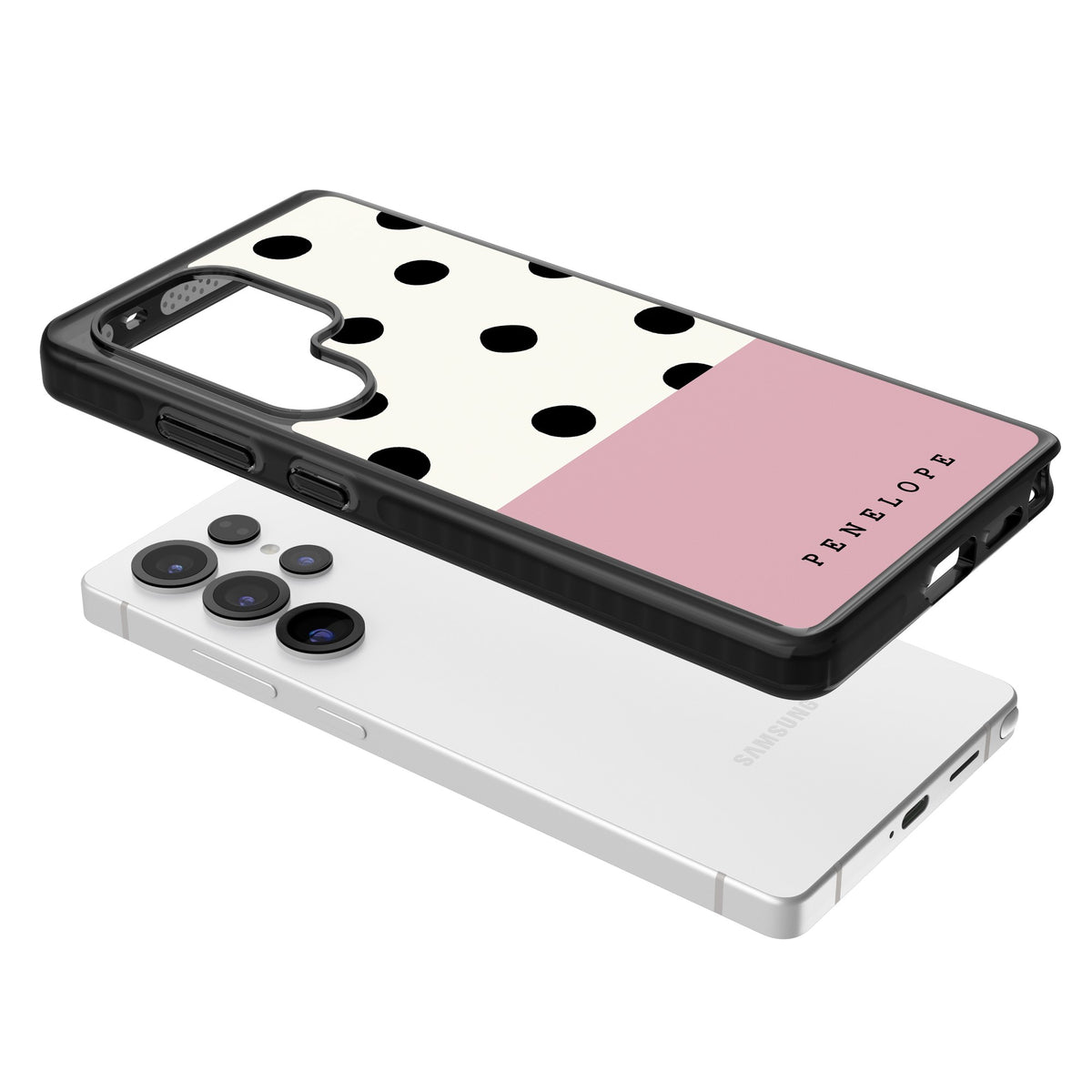 Penelope's Dots Samsung S25 Ultra / Samsung S26 Ultra Impact Black Phone Case angled