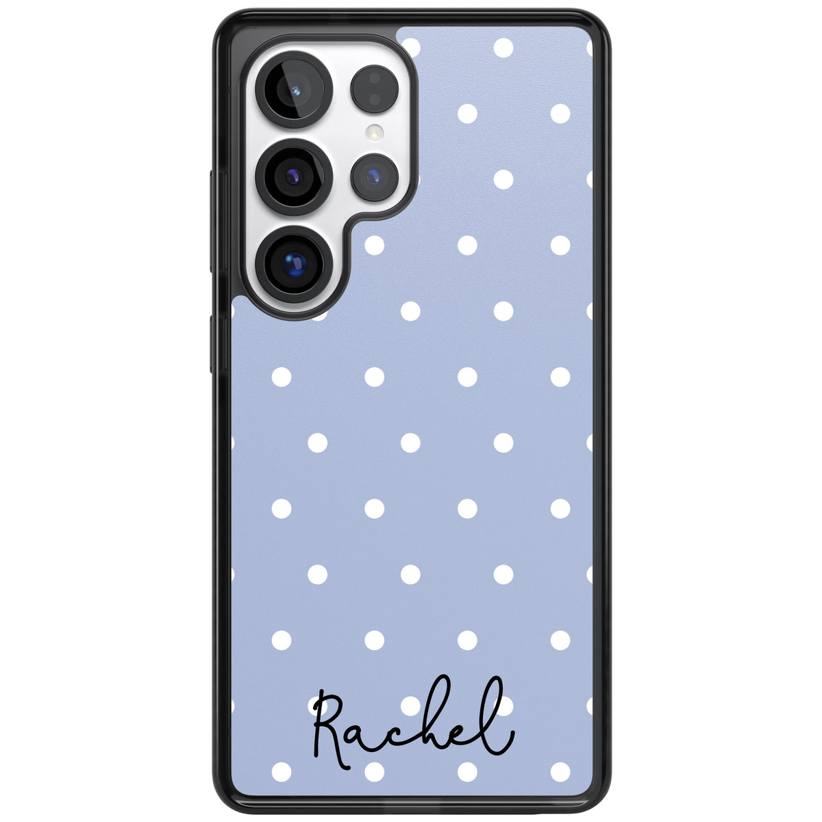 Personalised Powder Blue Dots Samsung S25 Ultra / Samsung S26 Ultra Impact Black Phone Case front