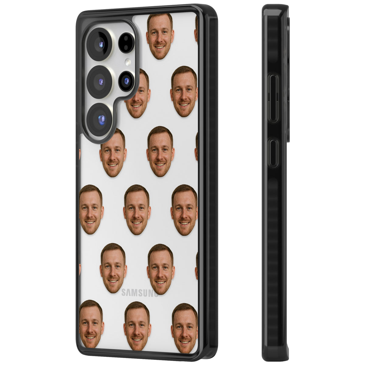 Face Pattern Samsung S25 Ultra / Samsung S26 Ultra Impact Black Phone Case side