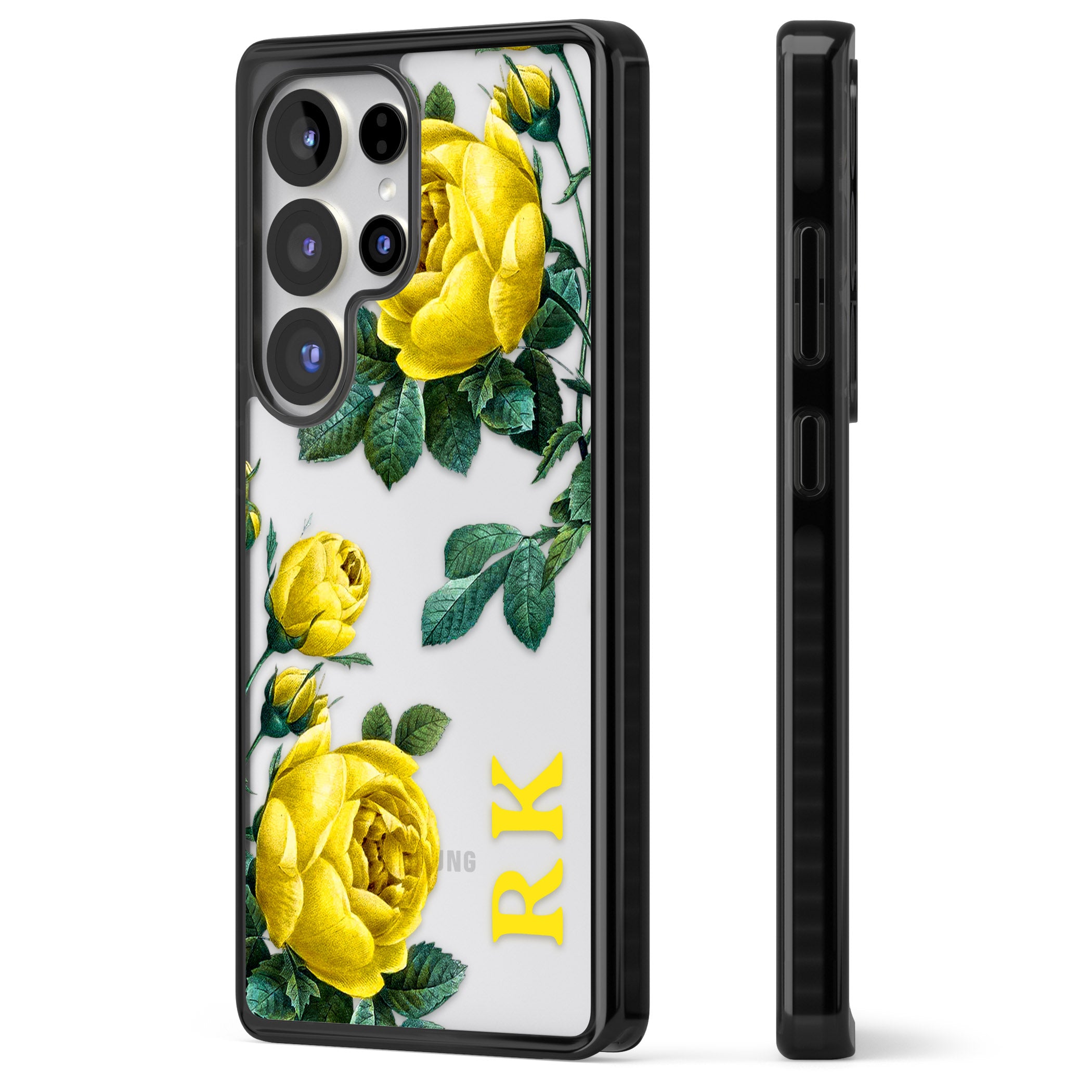 Personalised Vintage Floral Yellow Roses