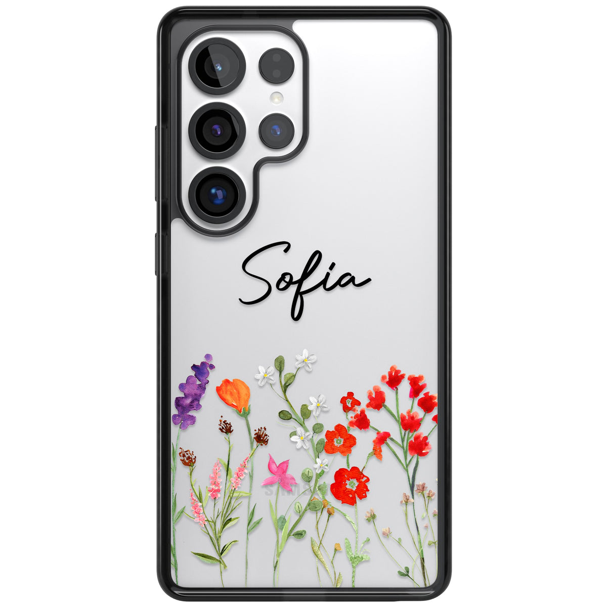 Personalised Spring Wildflowers Samsung S25 Ultra / Samsung S26 Ultra Impact Black Phone Case front