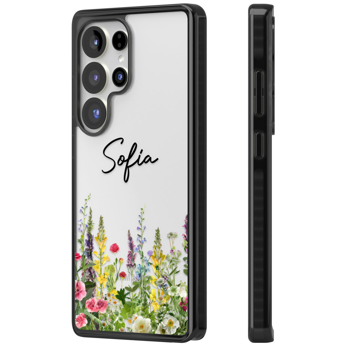 Personalised Garden Wildfowers Samsung S25 Ultra / Samsung S26 Ultra Impact Black Phone Case side