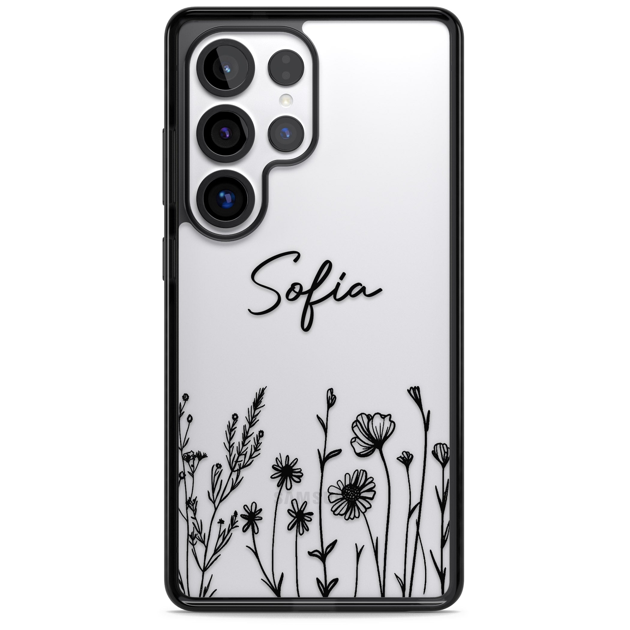 Personalised Black Wildflowers