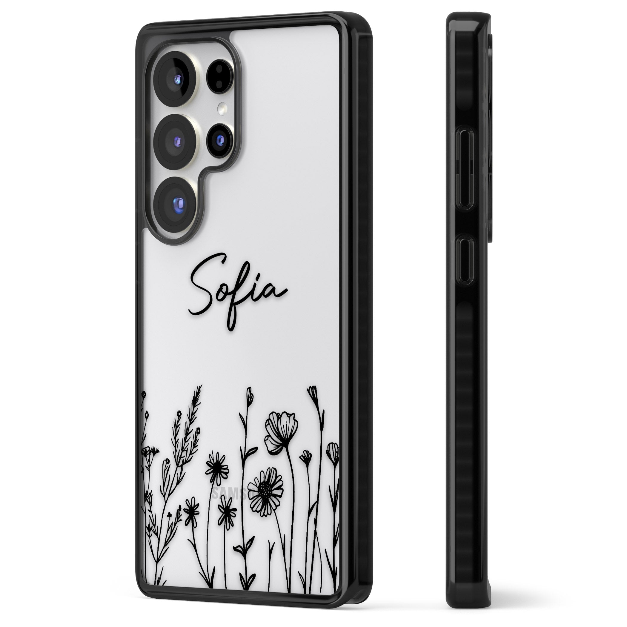 Personalised Black Wildflowers