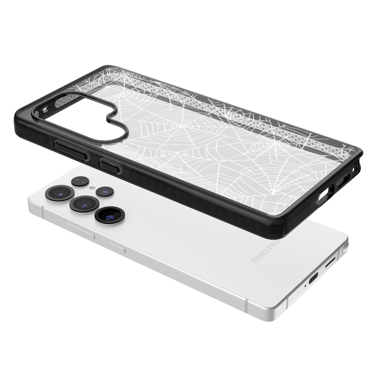 Spider Webs Samsung S25 Ultra / Samsung S26 Ultra Impact Black Phone Case angled