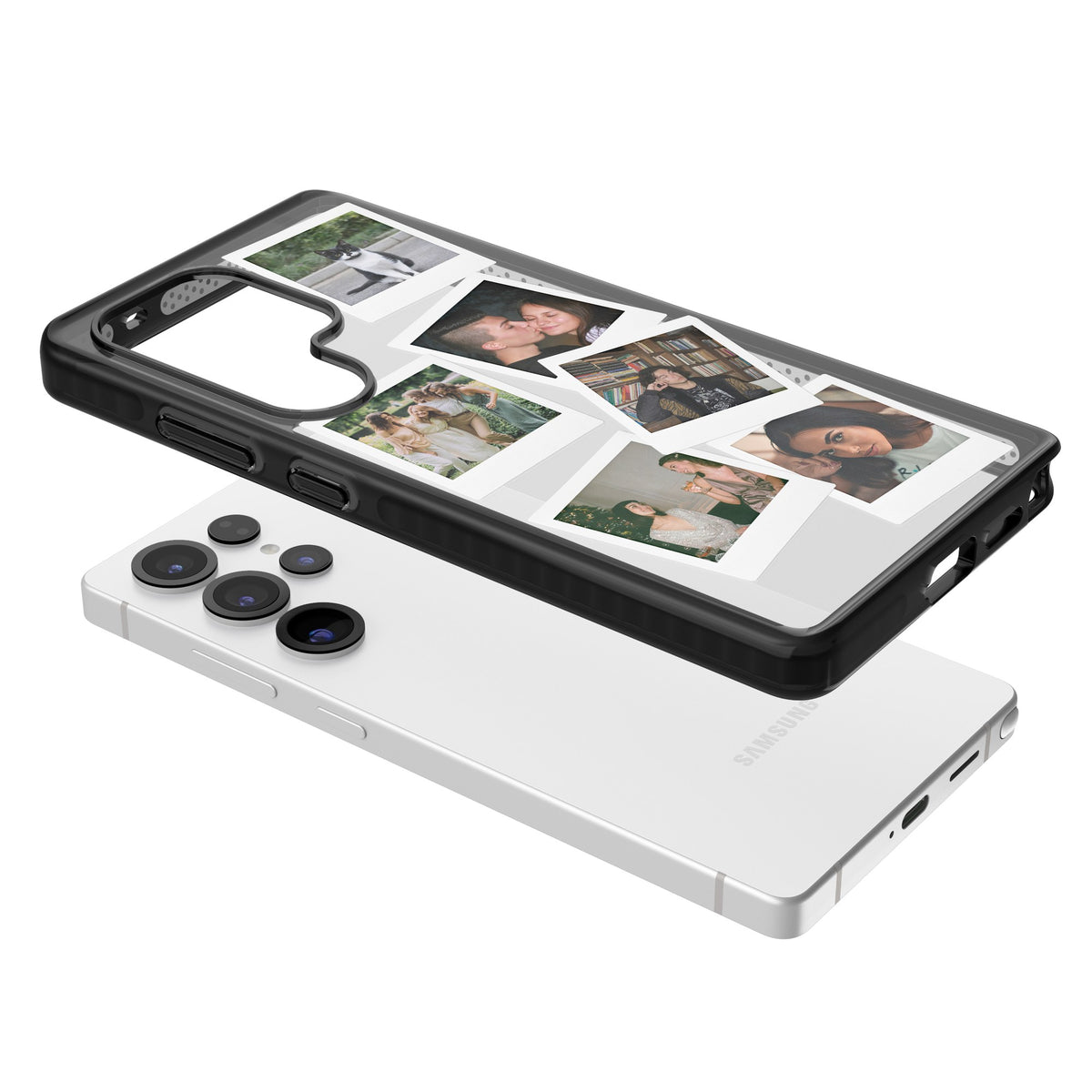 Personalised Classic Instant Photos Samsung S25 Ultra / Samsung S26 Ultra Impact Black Phone Case angled