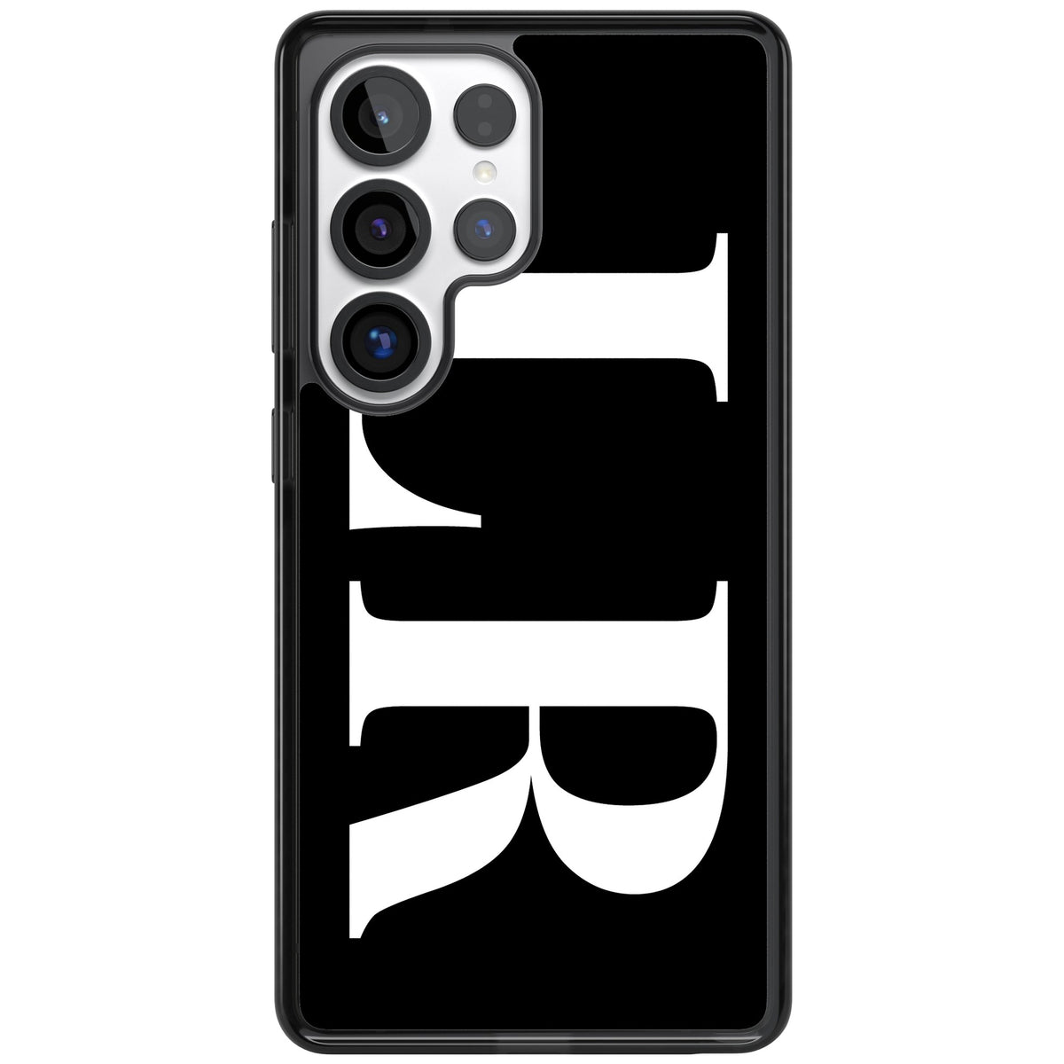 Personalised White & Black Letters Samsung S25 Ultra / Samsung S26 Ultra Impact Black Phone Case front