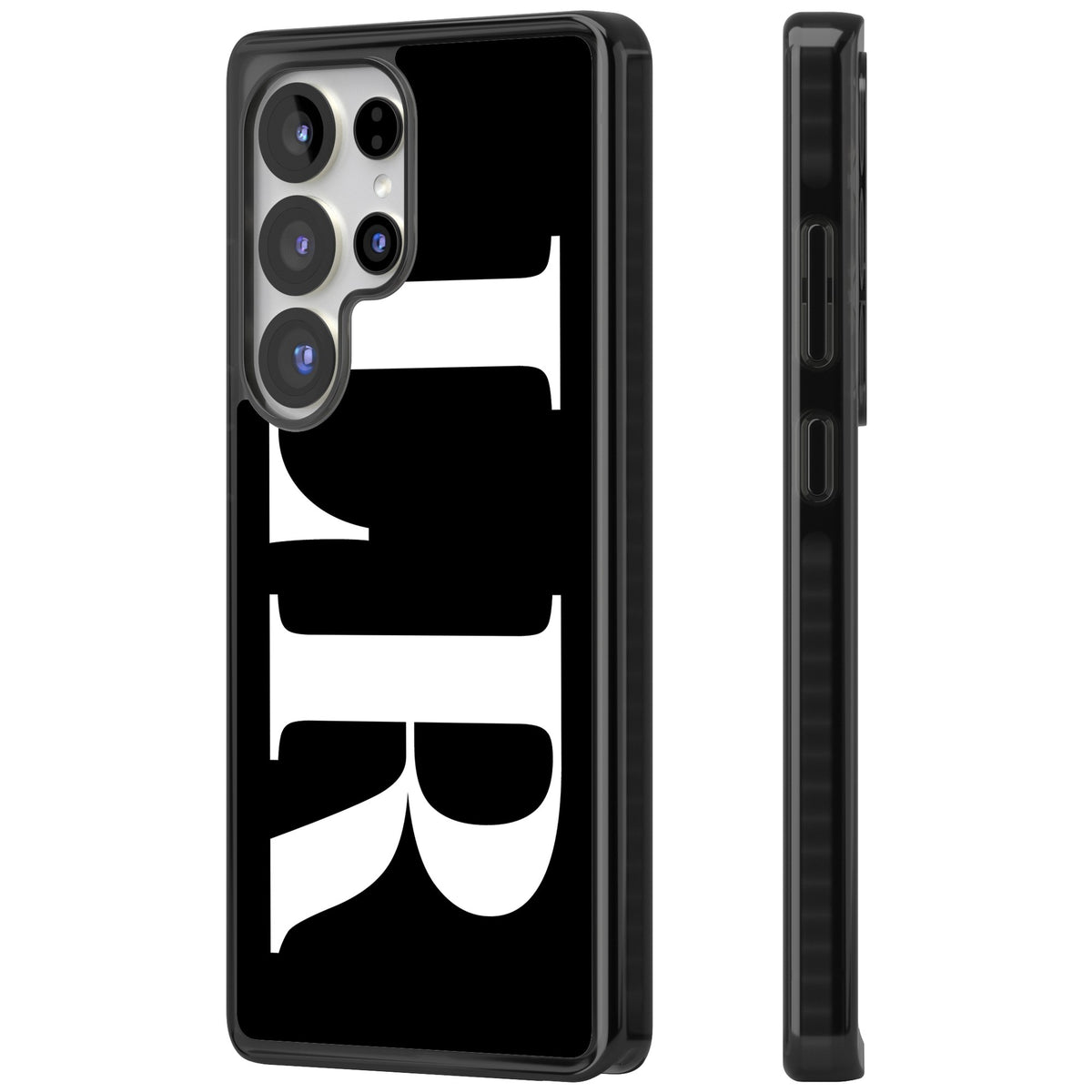 Personalised White & Black Letters Samsung S25 Ultra / Samsung S26 Ultra Impact Black Phone Case side