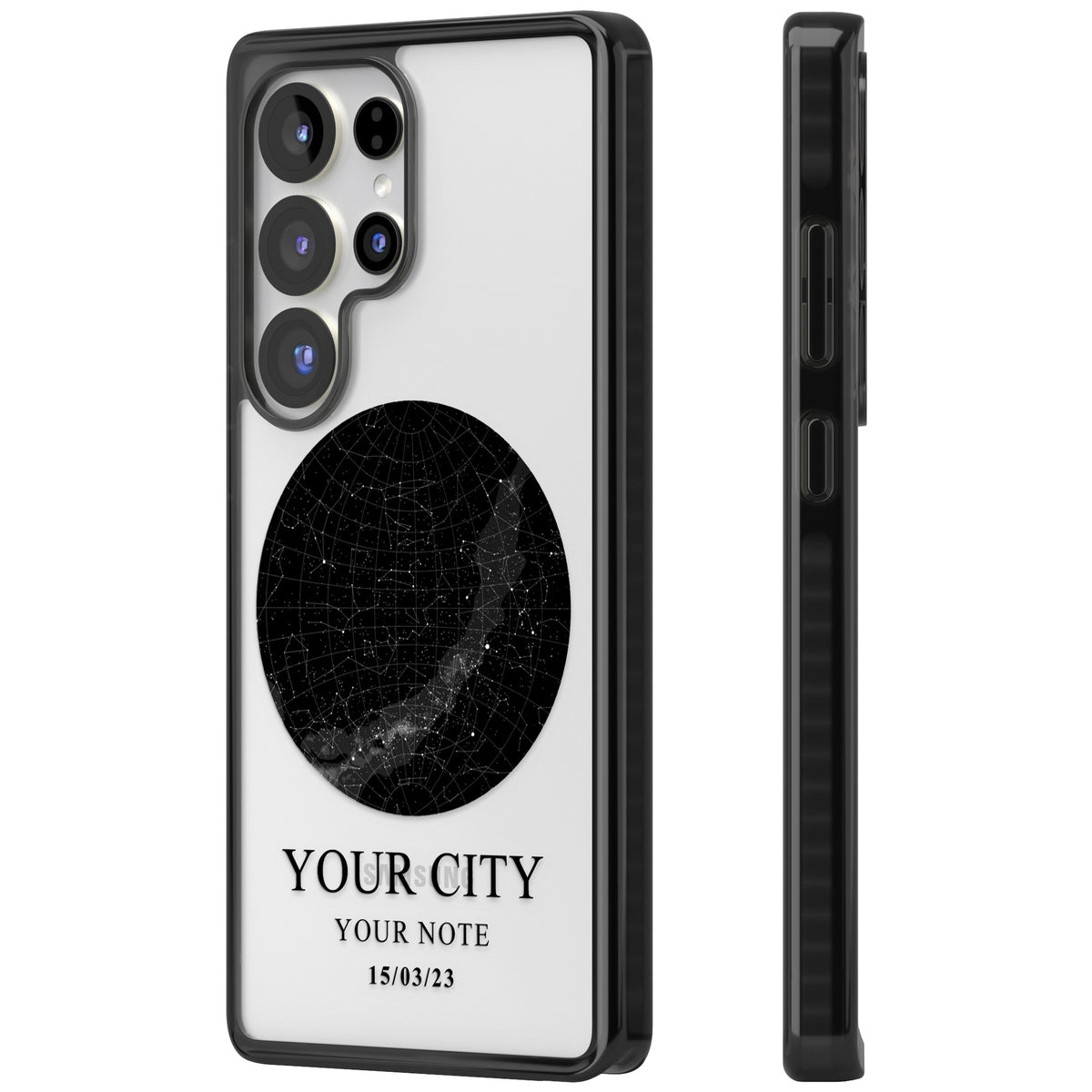 Personalised Star Map Samsung S25 Ultra / Samsung S26 Ultra Impact Black Phone Case side