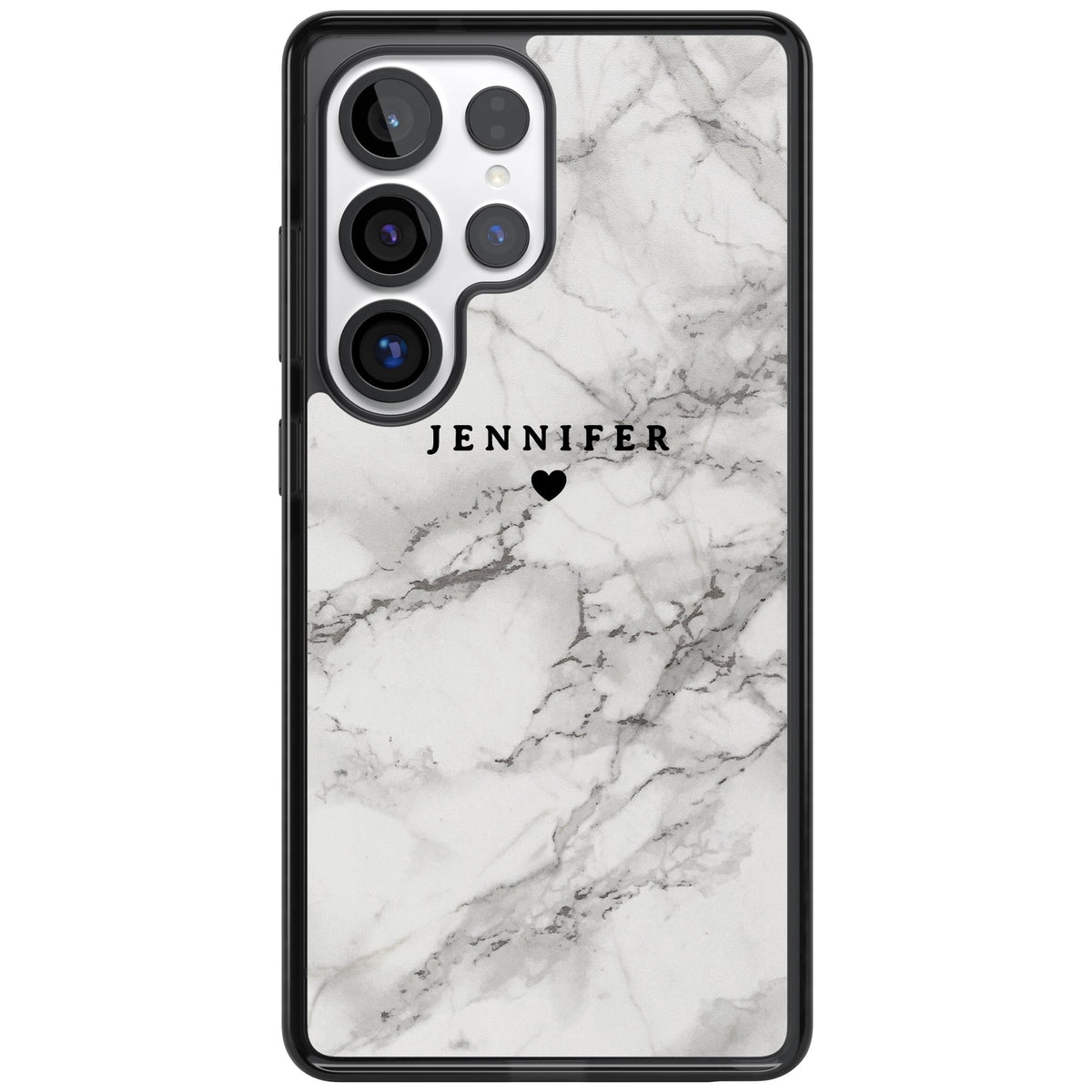 Personalised Classic Grey Marble Samsung S25 Ultra / Samsung S26 Ultra Impact Black Phone Case front
