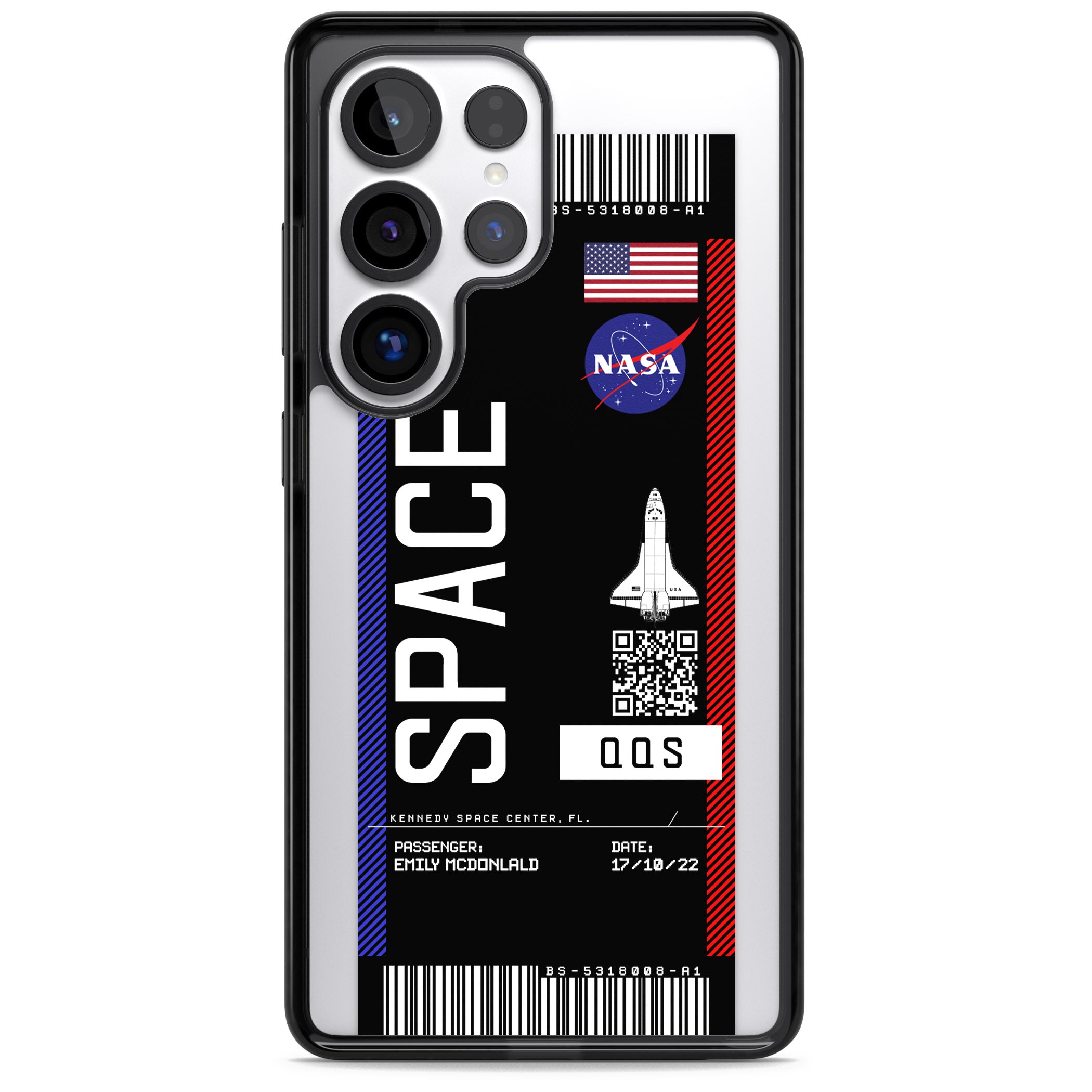 Personalised Nasa Boarding Pass (Dark)