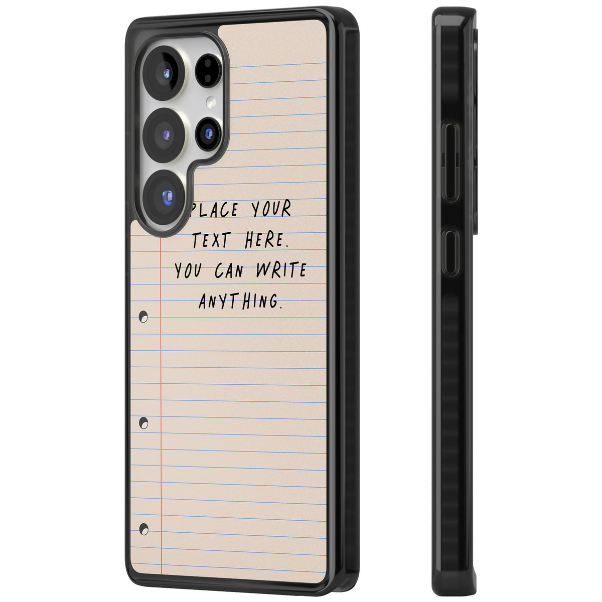 Personalised Lined Paper Samsung S25 Ultra / Samsung S26 Ultra Impact Black Phone Case side
