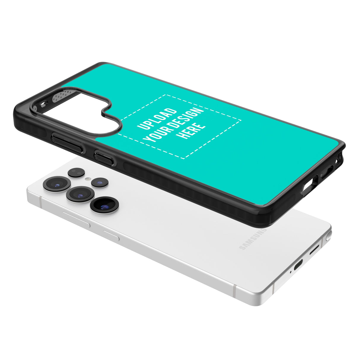 Personalised Your Own Design Samsung S25 Ultra / Samsung S26 Ultra Impact Black Phone Case angled