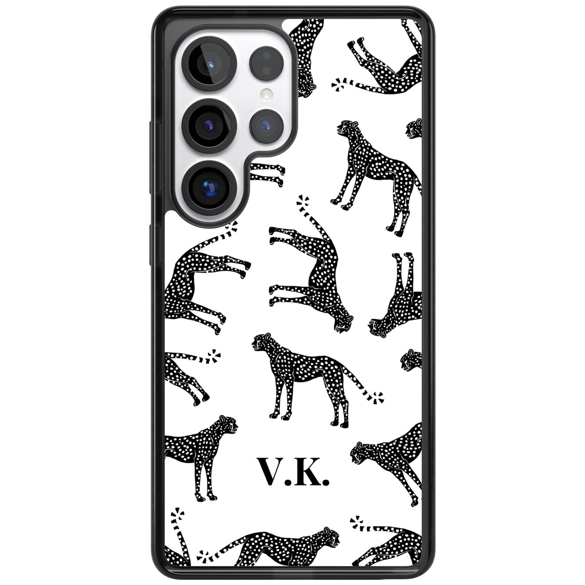 Personalised Monochrome Cheetahs Samsung S25 Ultra / Samsung S26 Ultra Impact Black Phone Case front