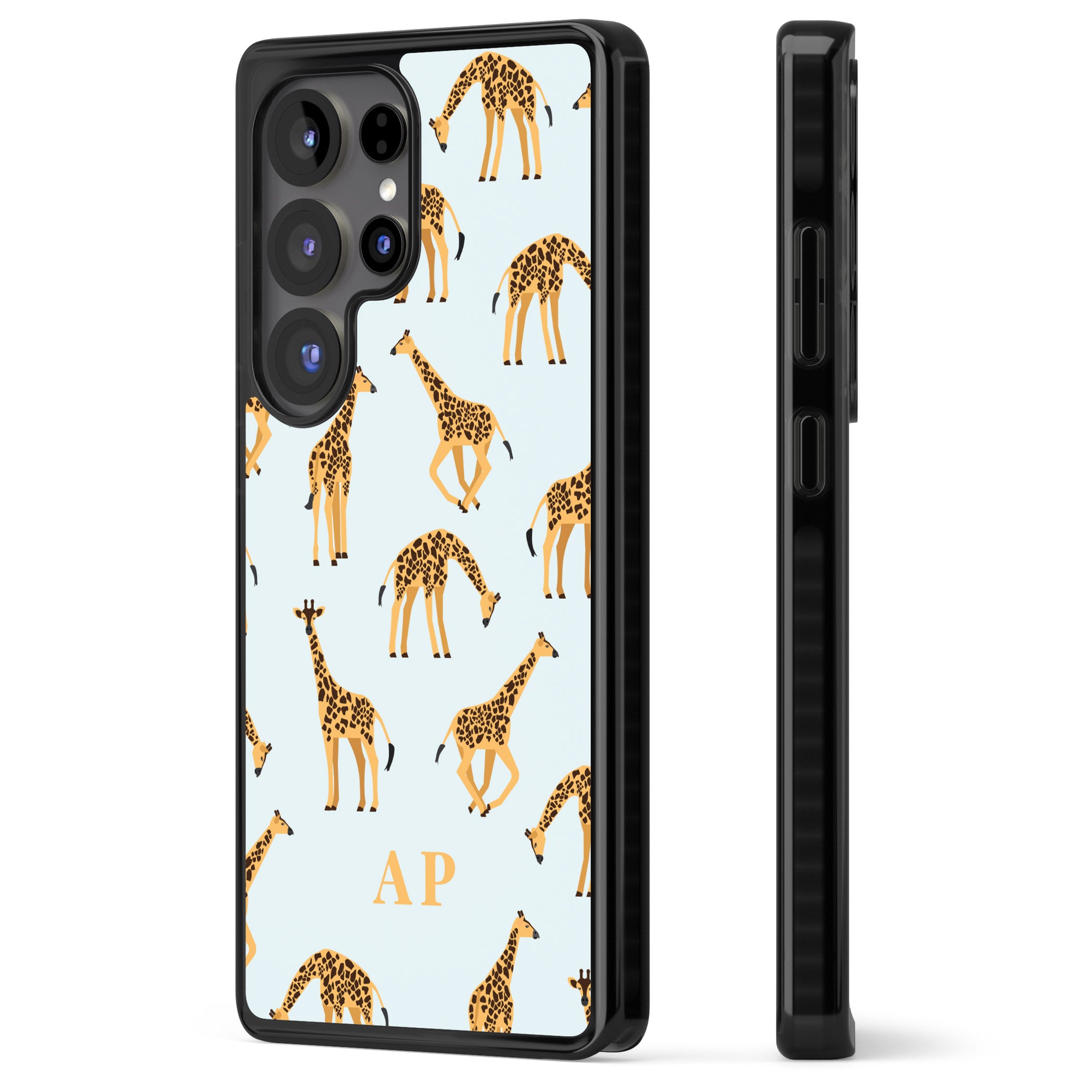 Personalised Safari Giraffe Pattern On Blue
