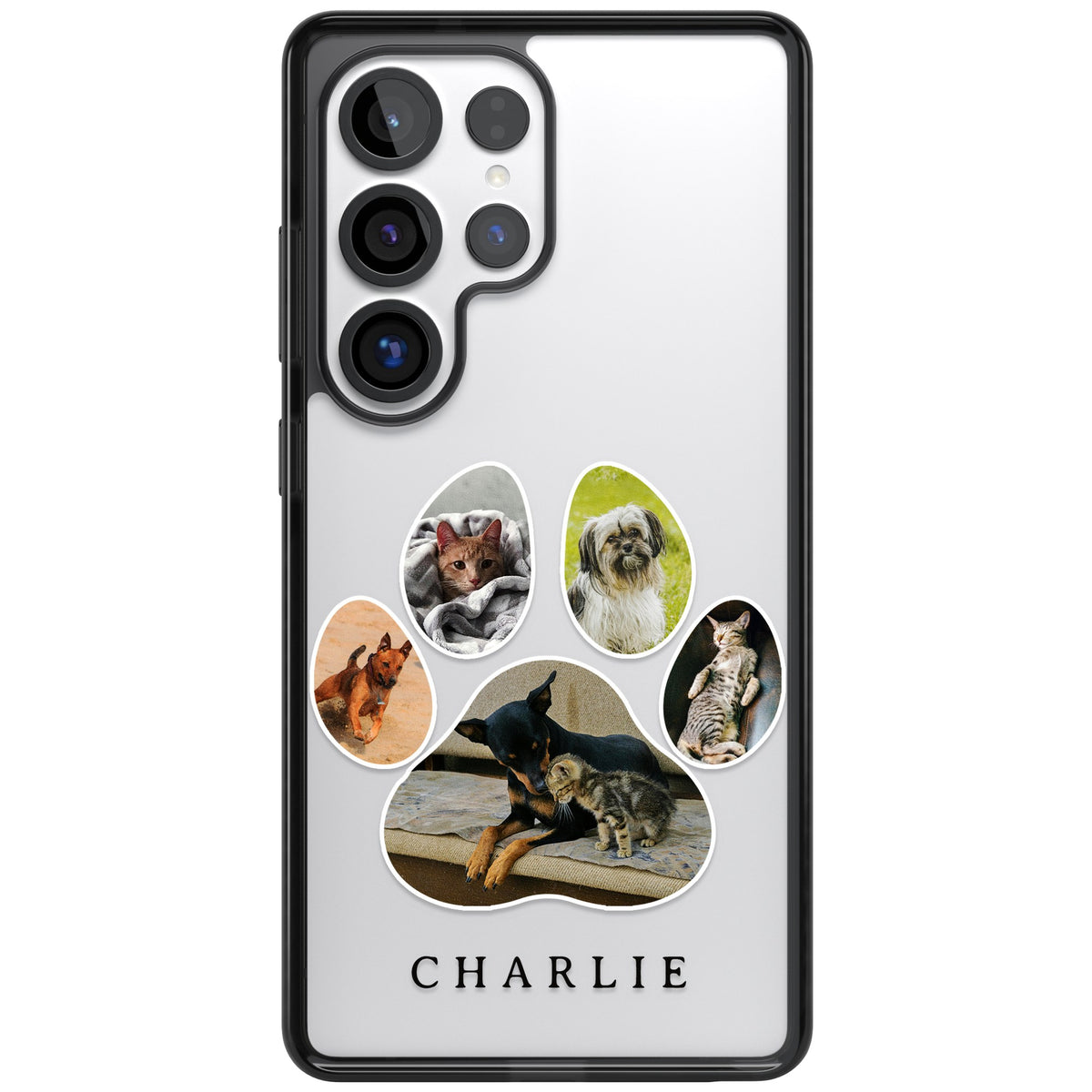 Personalised Paw Print Photos Samsung S25 Ultra / Samsung S26 Ultra Impact Black Phone Case front