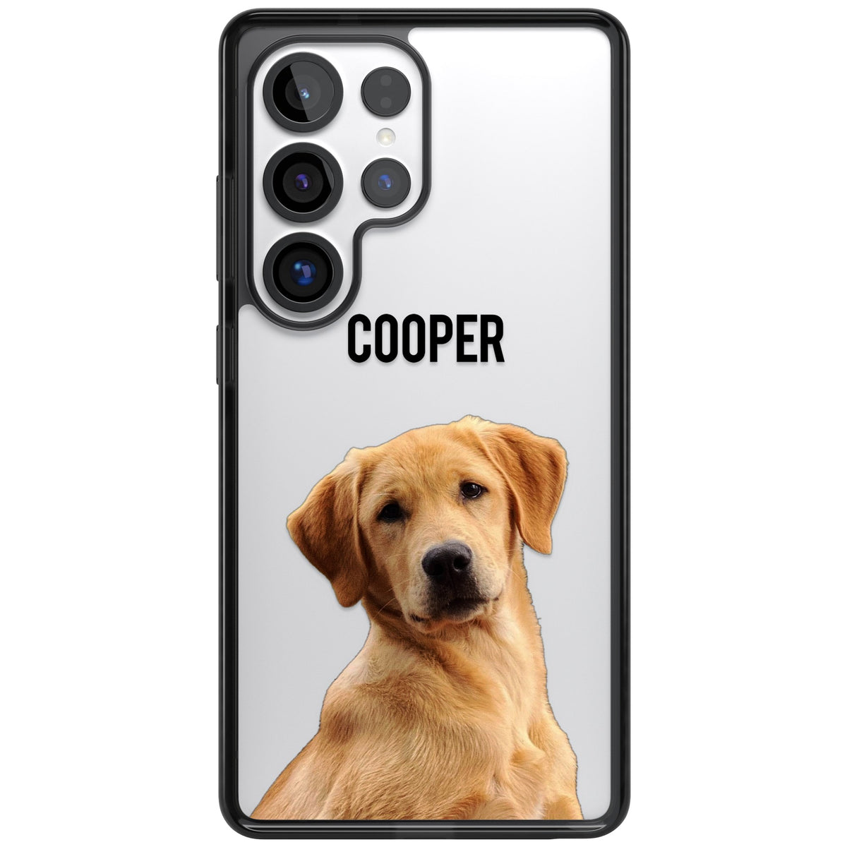 Personalised Pet Cutout & Name Samsung S25 Ultra / Samsung S26 Ultra Impact Black Phone Case front