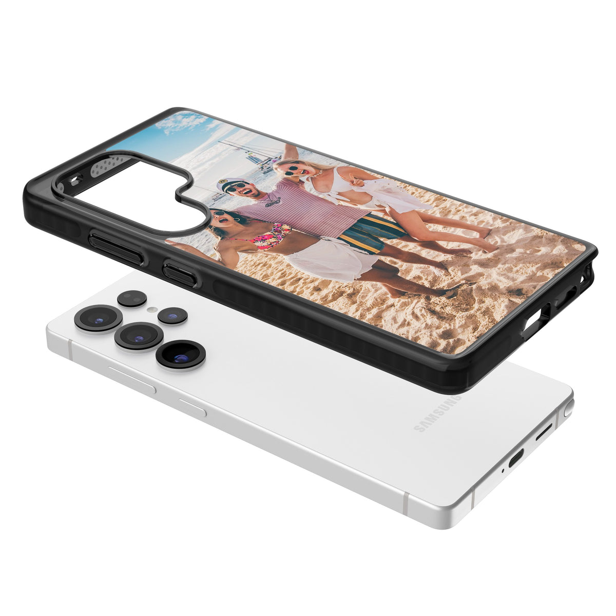 Personalised Photo Samsung S25 Ultra / Samsung S26 Ultra Impact Black Phone Case angled