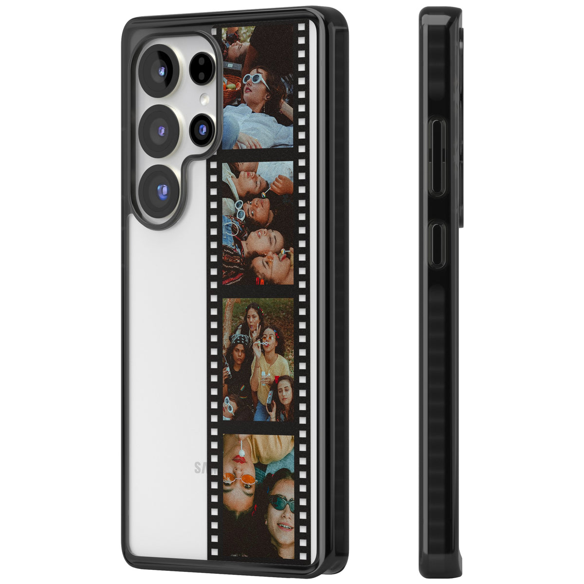 Personalised Photo Film Strip Samsung S25 Ultra / Samsung S26 Ultra Impact Black Phone Case side