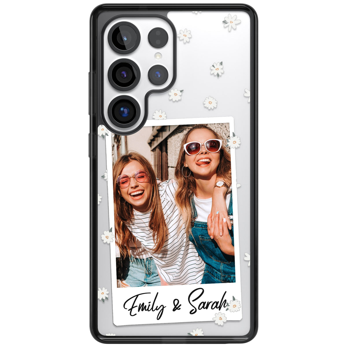 Personalised Daisy Polaroid Samsung S25 Ultra / Samsung S26 Ultra Impact Black Phone Case front