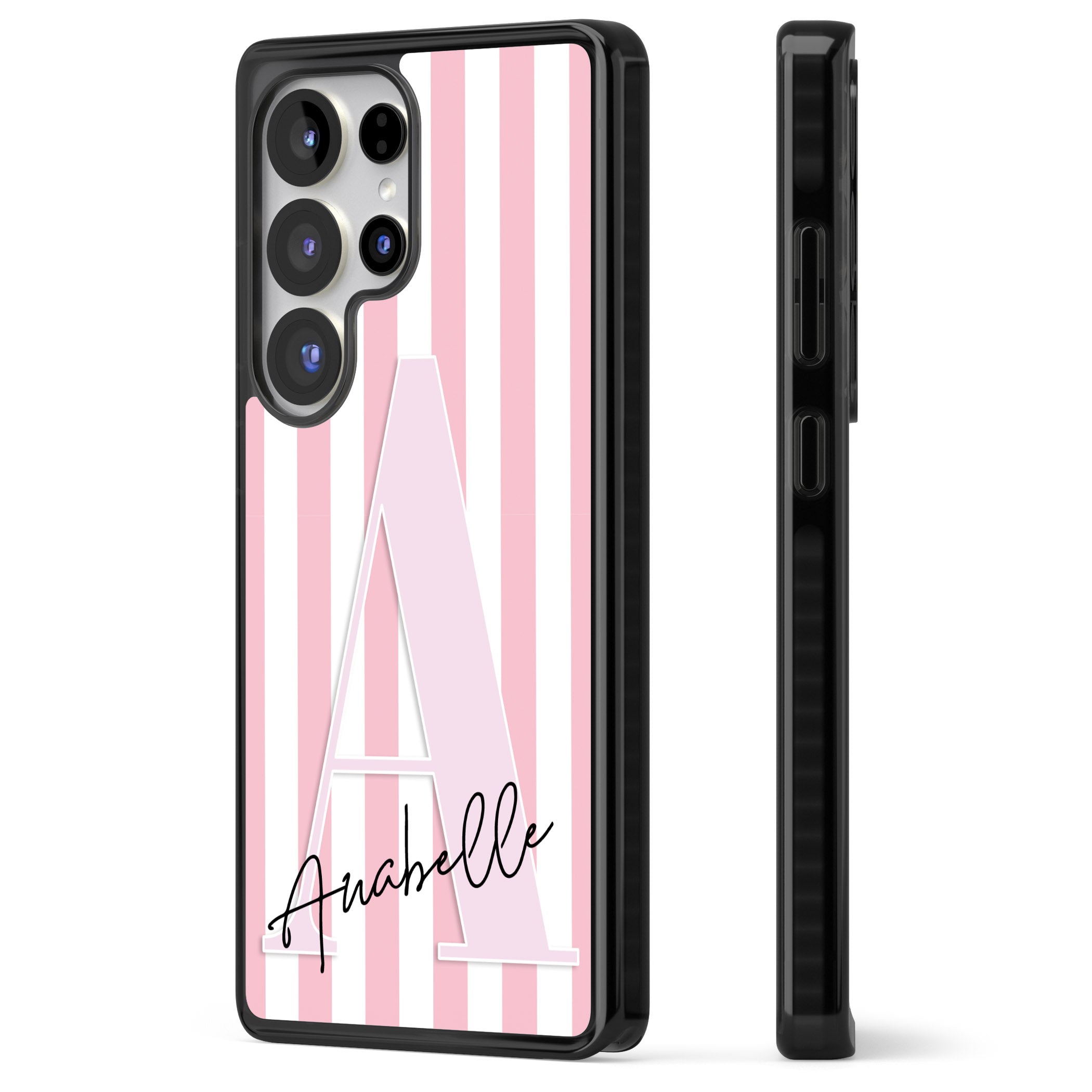 Personalised Pink Stripes & Monogram