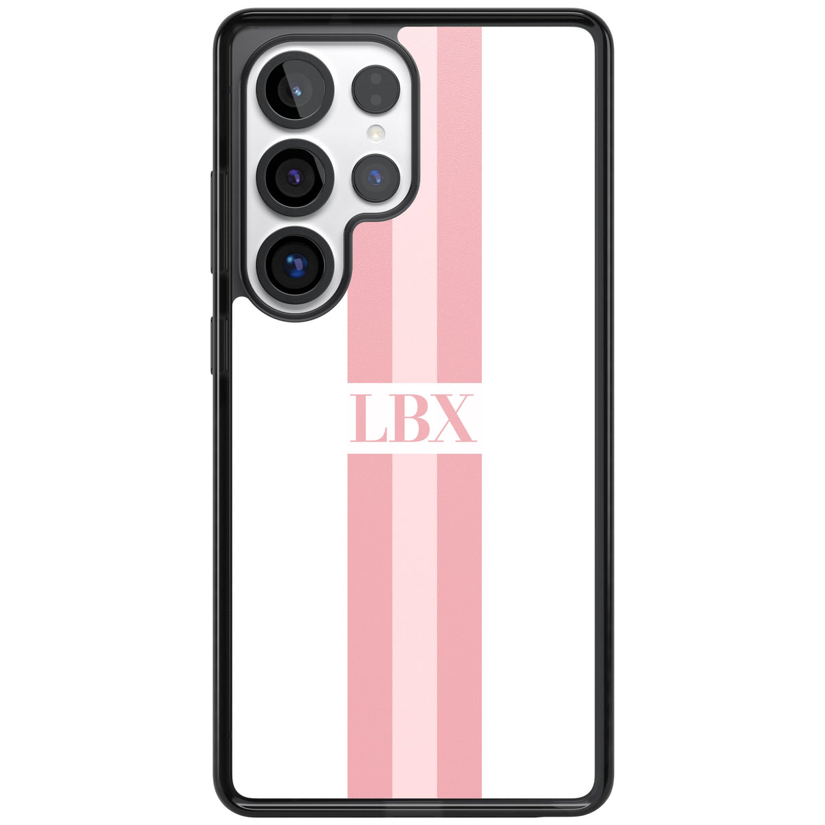 Personalised Minimal Pink Stripe Samsung S25 Ultra / Samsung S26 Ultra Impact Black Phone Case front