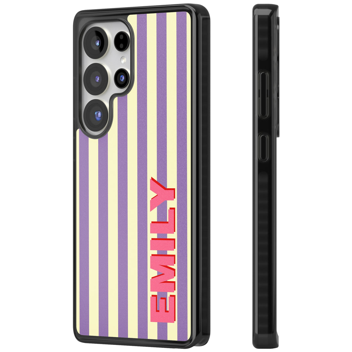 Personalised Valensole Stripe Samsung S25 Ultra / Samsung S26 Ultra Impact Black Phone Case side