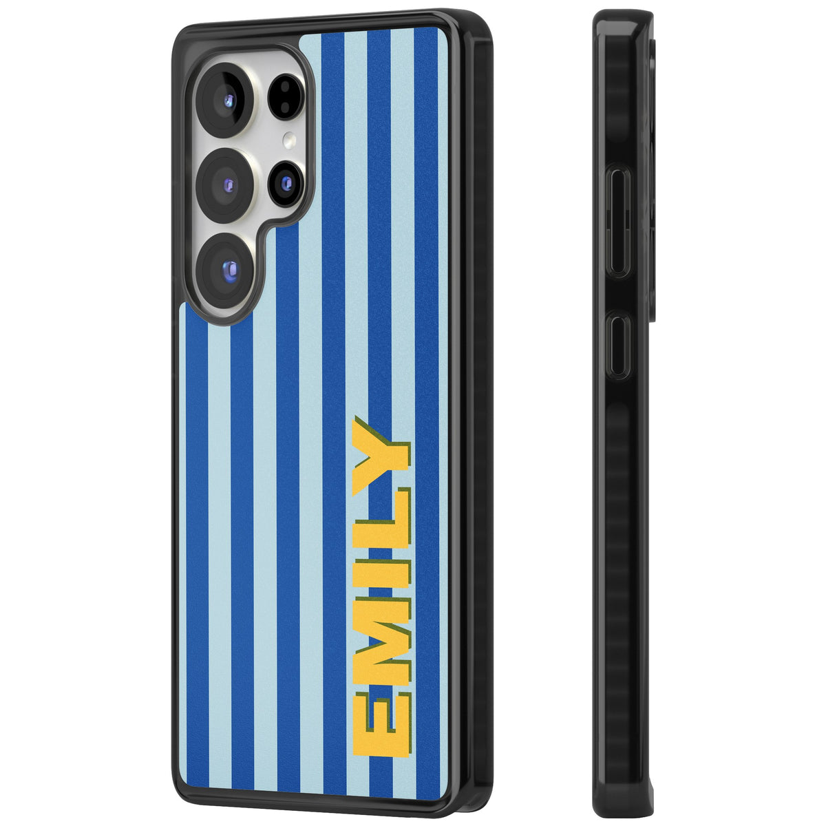 Personalised Athenian Stripe Samsung S25 Ultra / Samsung S26 Ultra Impact Black Phone Case side