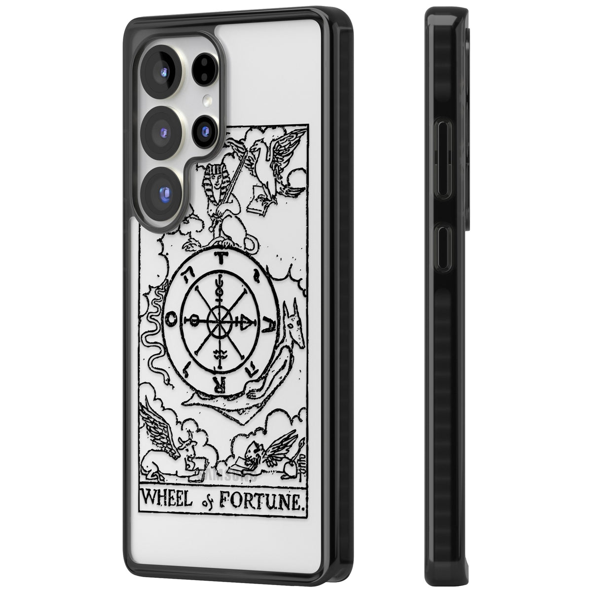 Personalised Wheel Of Fortune Tarot Transparent Samsung S25 Ultra / Samsung S26 Ultra Impact Black Phone Case side