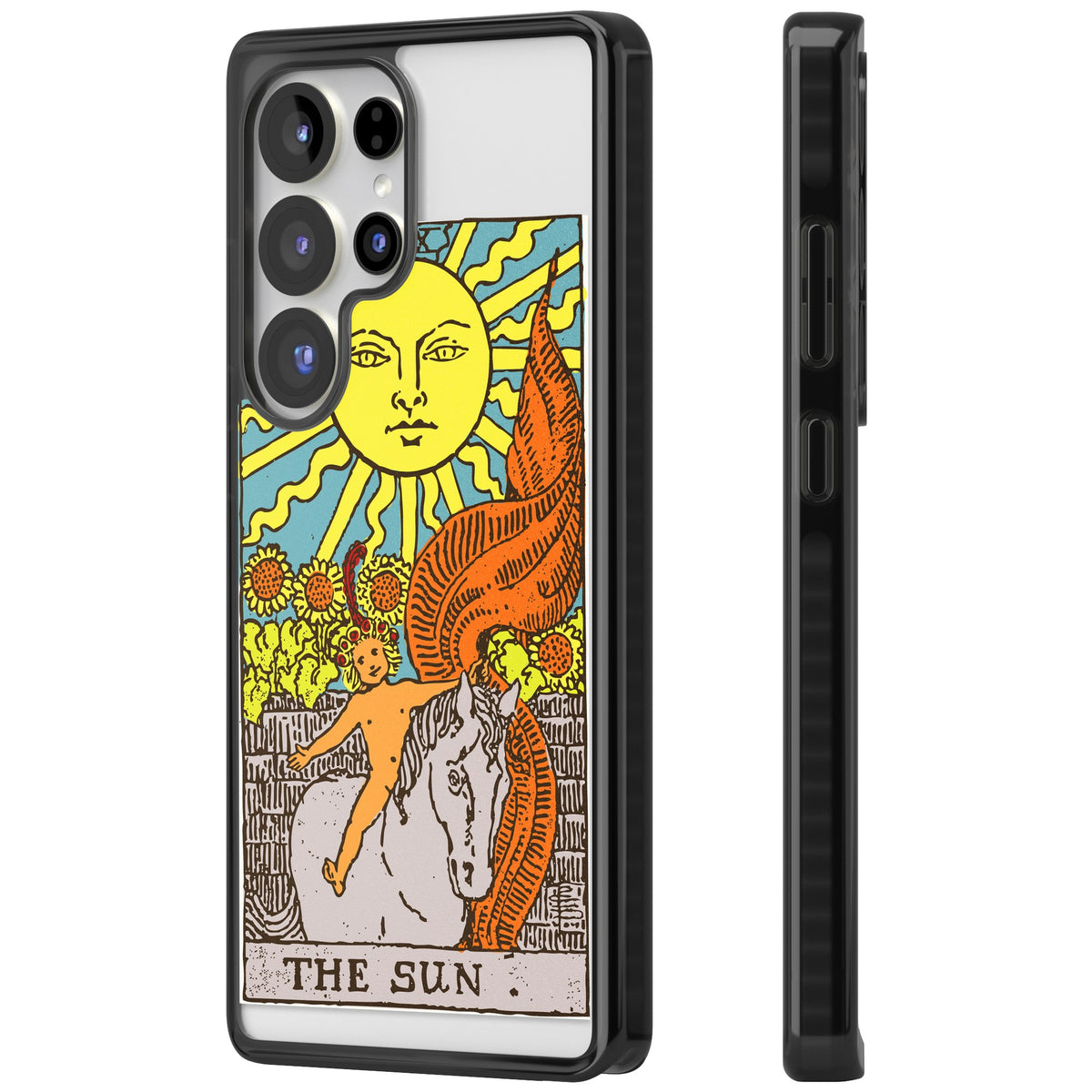 Personalised The Sun Tarot Card (Color) Samsung S25 Ultra / Samsung S26 Ultra Impact Black Phone Case side