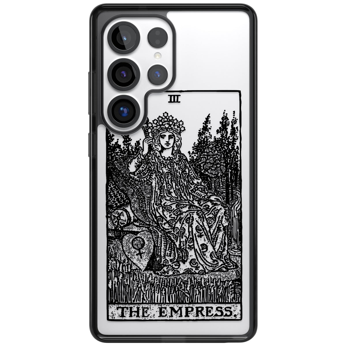 Personalised The Empress Tarot Card (Clear) Samsung S25 Ultra / Samsung S26 Ultra Impact Black Phone Case front