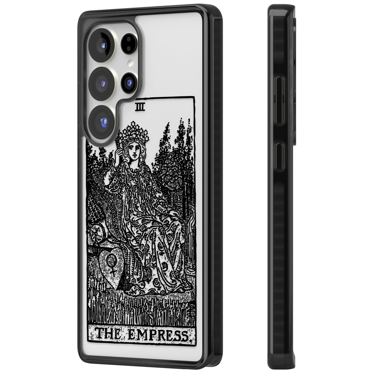 Personalised The Empress Tarot Card (Clear) Samsung S25 Ultra / Samsung S26 Ultra Impact Black Phone Case side