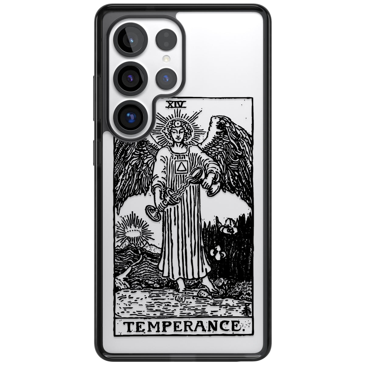 Personalised Temperance Tarot Card (Clear) Samsung S25 Ultra / Samsung S26 Ultra Impact Black Phone Case front