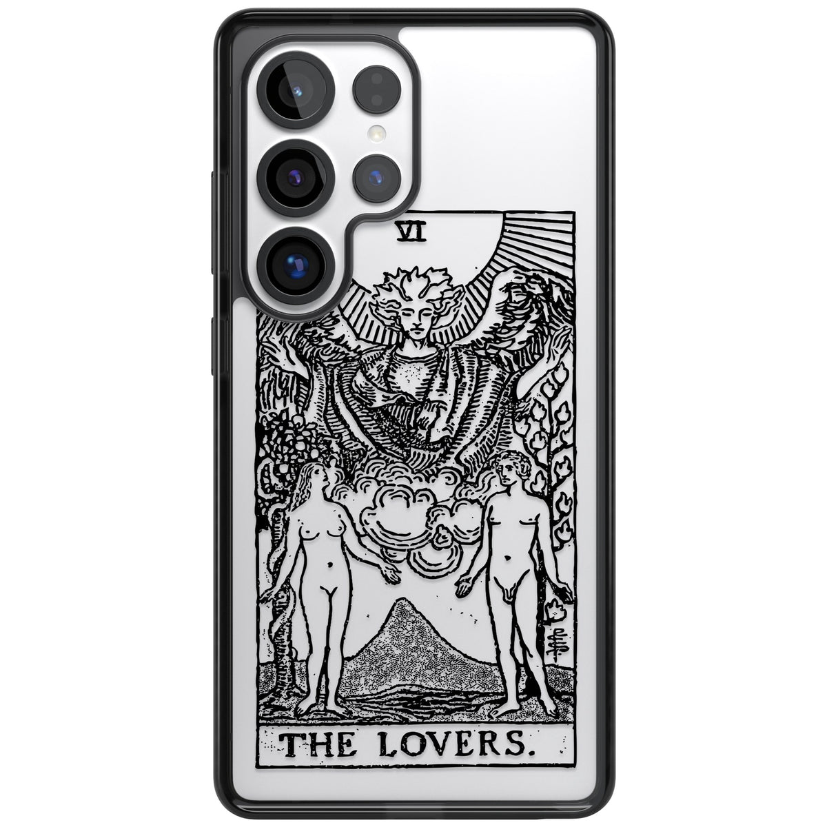 Personalised The Lovers Tarot Card (Clear) Samsung S25 Ultra / Samsung S26 Ultra Impact Black Phone Case front