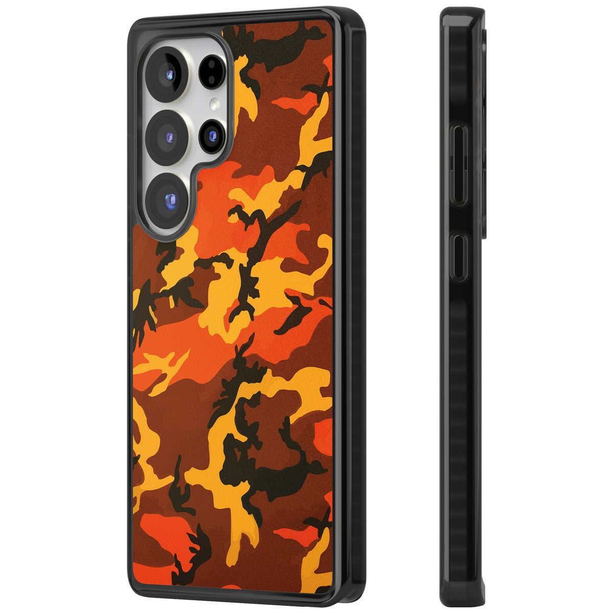 Orange Camo Samsung S25 Ultra / Samsung S26 Ultra Impact Black Phone Case side
