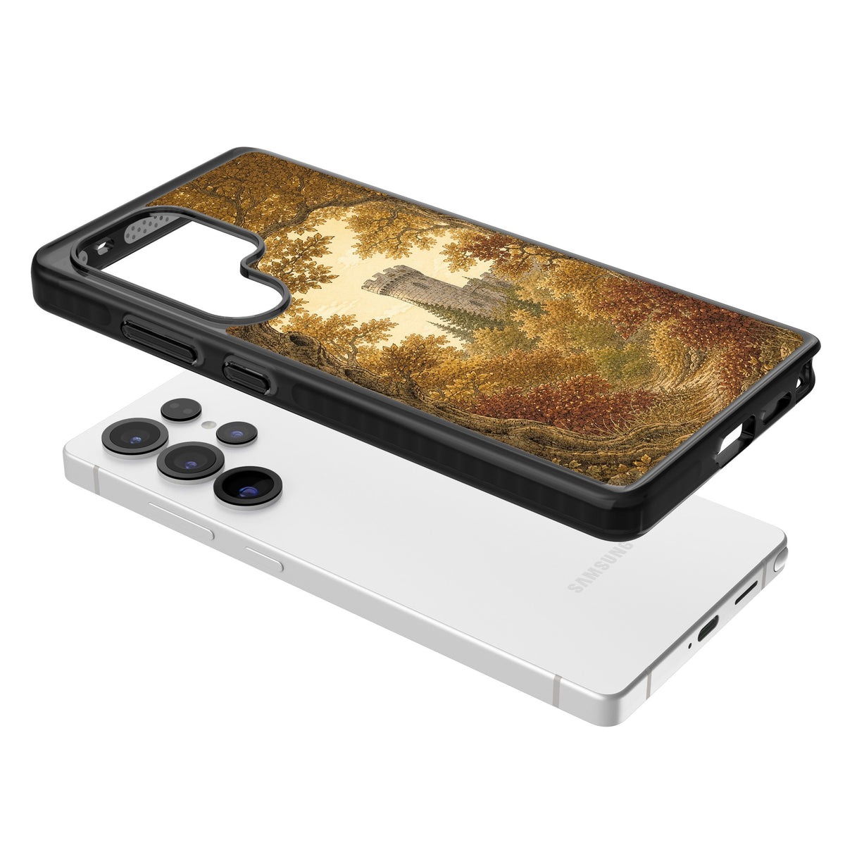Autumn Keep Samsung S25 Ultra / Samsung S26 Ultra Impact Black Phone Case angled
