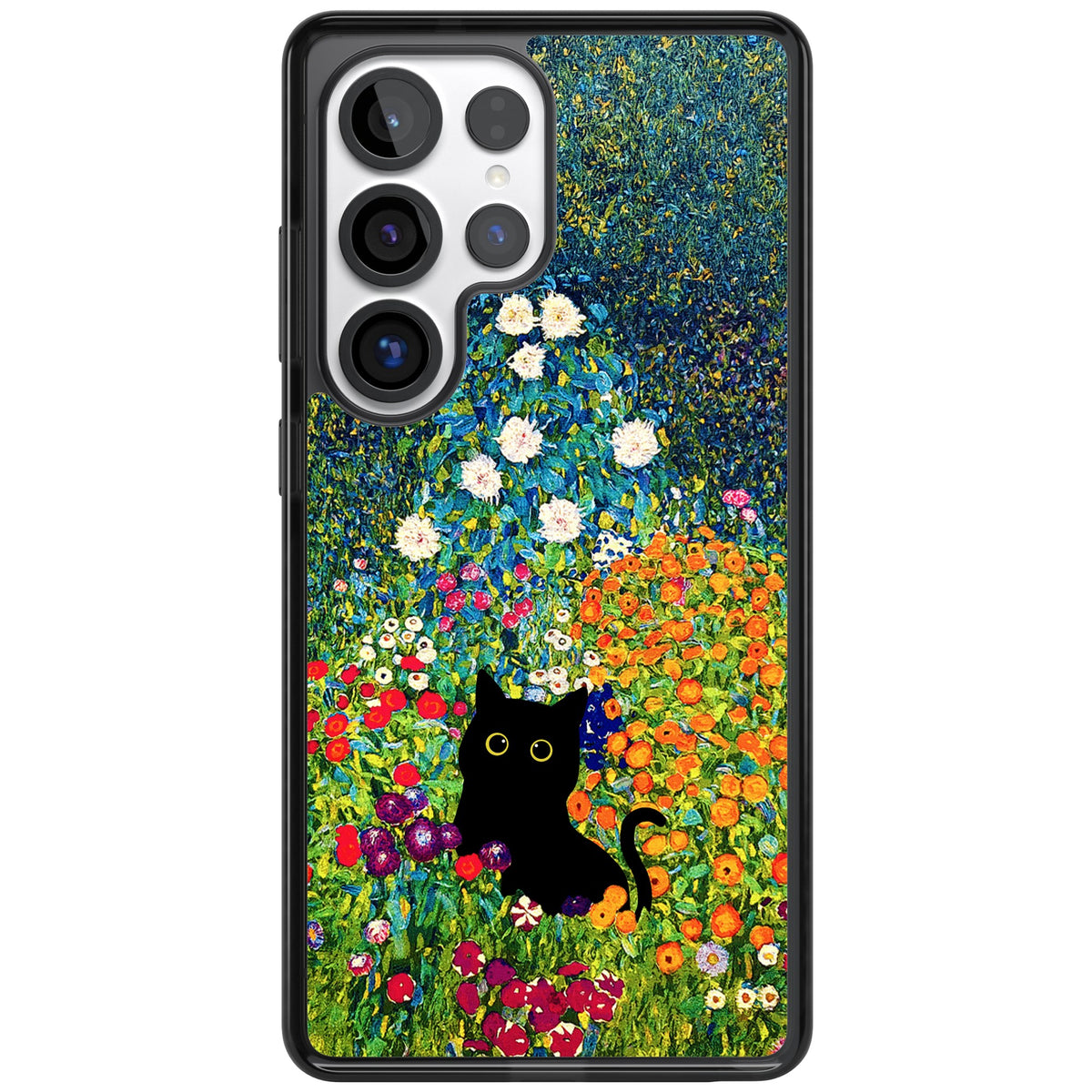 Cat in Klimt's Garden Samsung S25 Ultra / Samsung S26 Ultra Impact Black Phone Case front