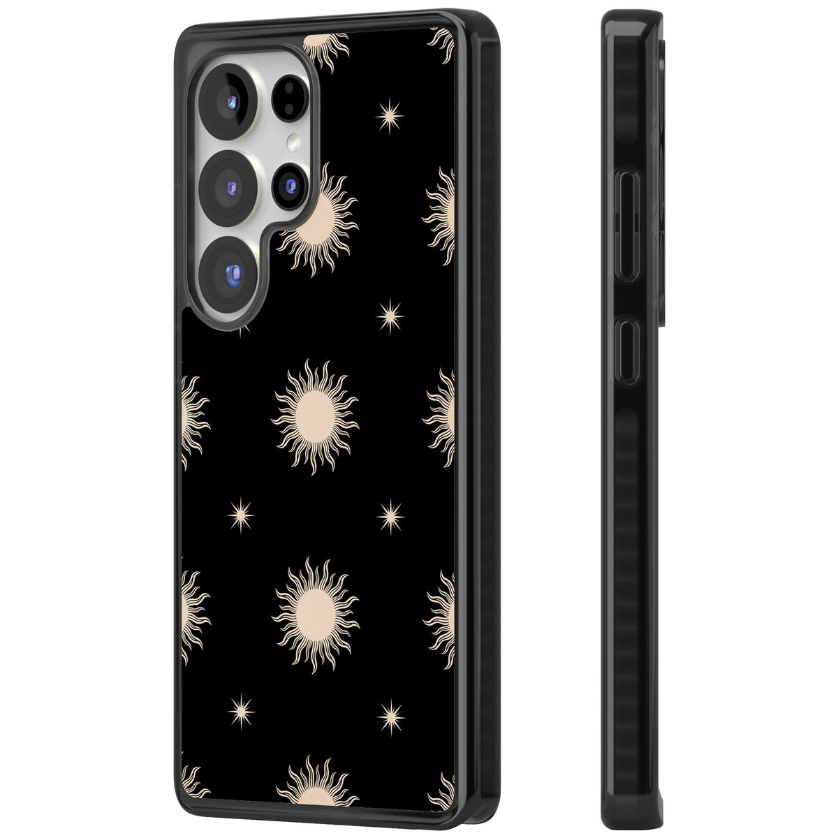 Celestial Patterns Classic Suns (Black) Samsung S25 Ultra / Samsung S26 Ultra Impact Black Phone Case side