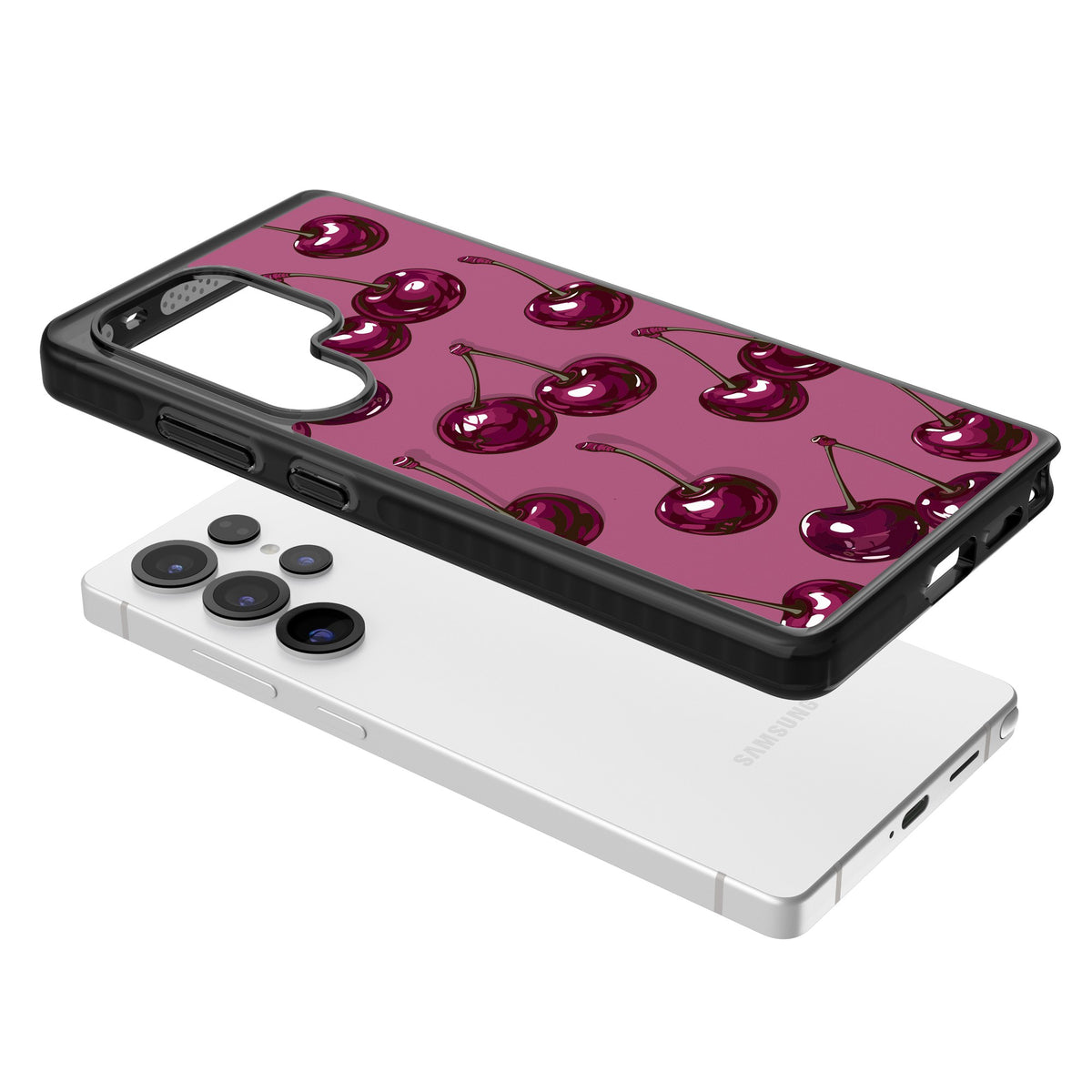 Cherry Soda Samsung S25 Ultra / Samsung S26 Ultra Impact Black Phone Case angled