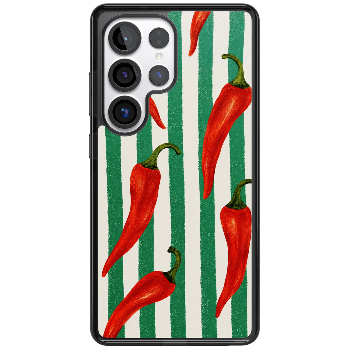 Striped Chillis Samsung S25 Ultra / Samsung S26 Ultra Impact Black Phone Case front