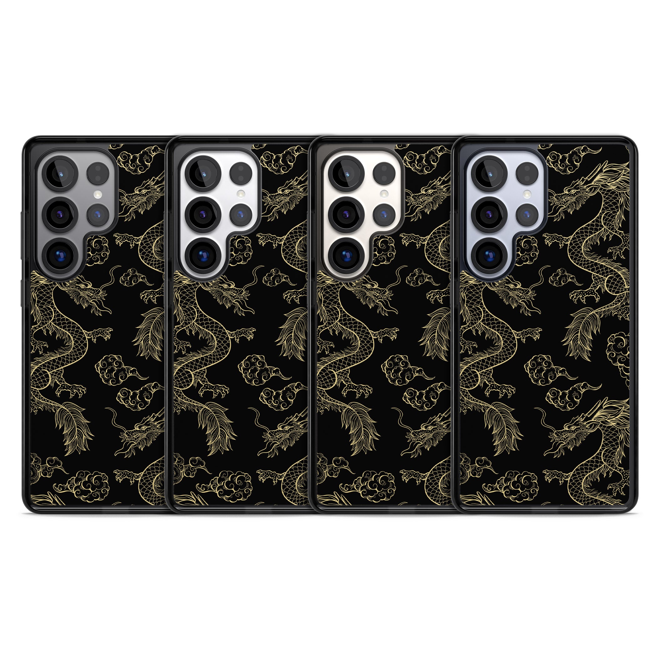 Black And Gold Dragon Pattern