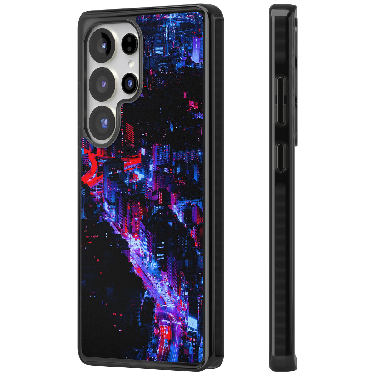 Neon Cityscape Samsung S25 Ultra / Samsung S26 Ultra Impact Black Phone Case side