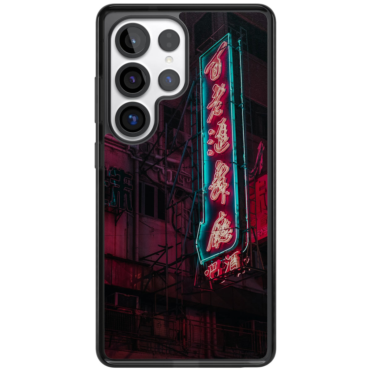 Neon Kanji Cityscape Samsung S25 Ultra / Samsung S26 Ultra Impact Black Phone Case front