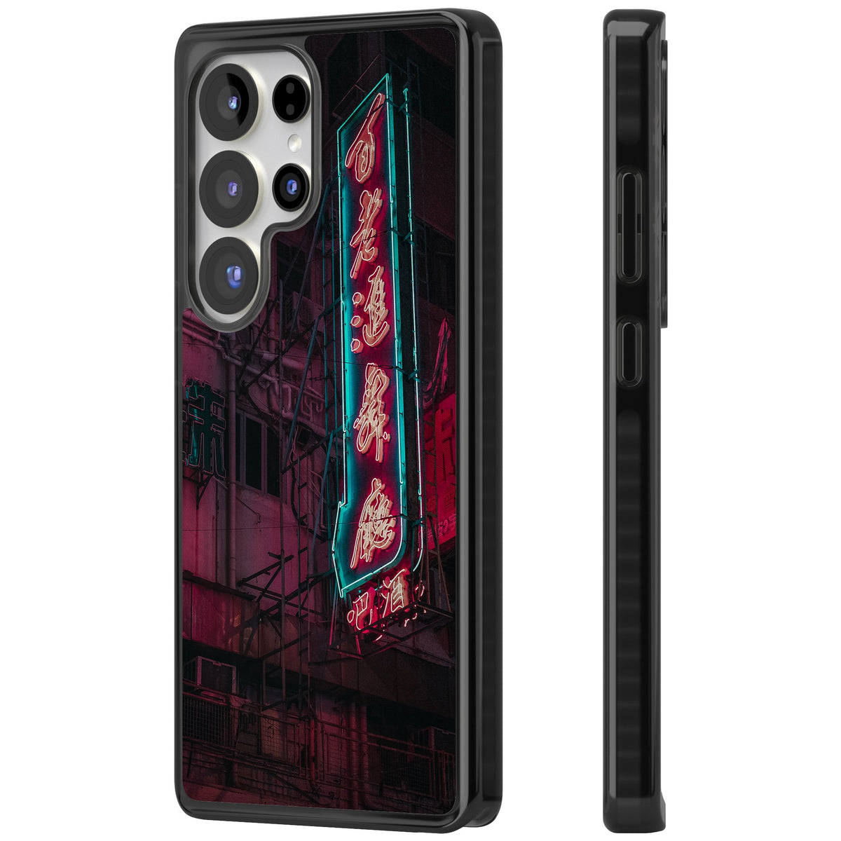Neon Kanji Cityscape Samsung S25 Ultra / Samsung S26 Ultra Impact Black Phone Case side