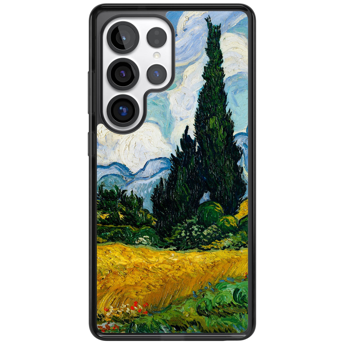 Wheat Field With Cypresses By Vincent Van Gogh Samsung S25 Ultra / Samsung S26 Ultra Impact Black Phone Case front