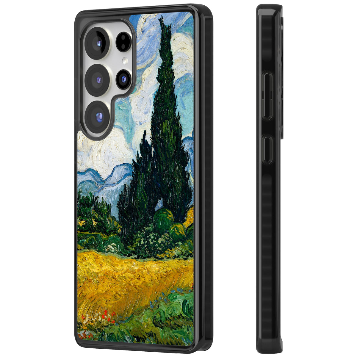 Wheat Field With Cypresses By Vincent Van Gogh Samsung S25 Ultra / Samsung S26 Ultra Impact Black Phone Case side
