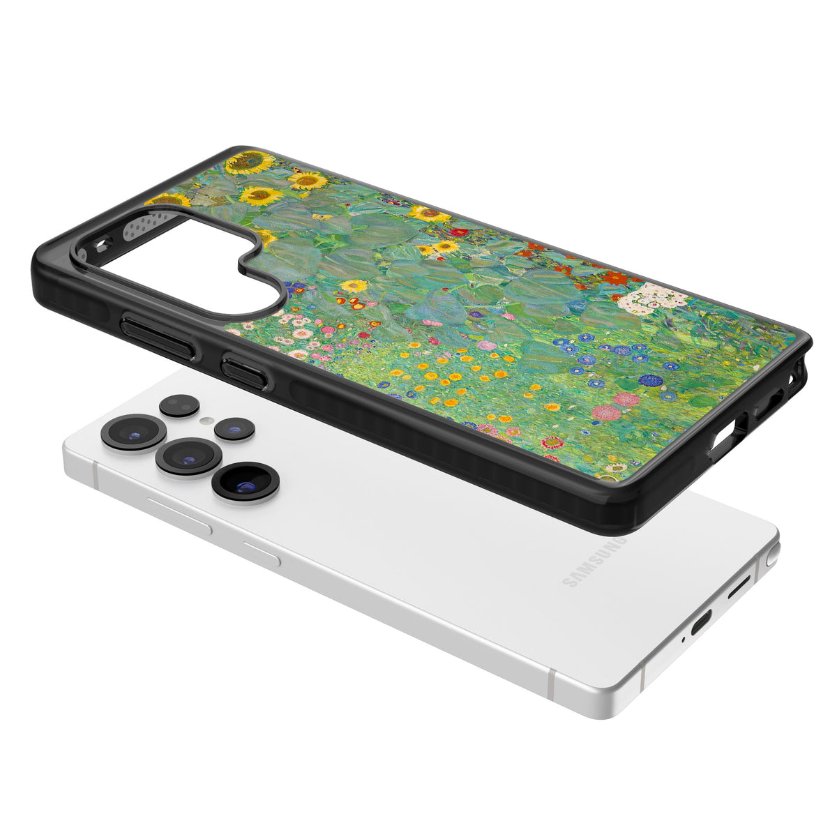 Farm Garden With Sunflowers Samsung S25 Ultra / Samsung S26 Ultra Impact Black Phone Case angled